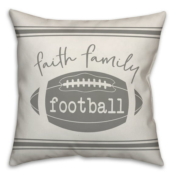 Creative Products Faith Family Football 18x18 Spun Poly Pillow