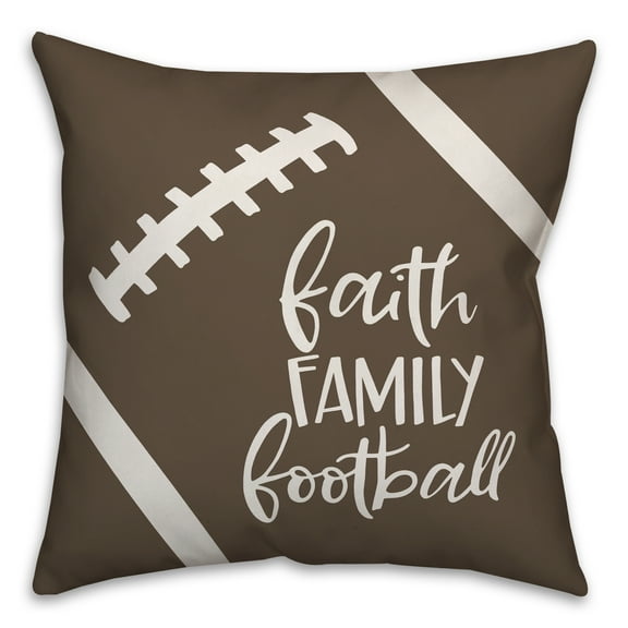 Creative Products Faith Family Football 18x18 Spun Poly Pillow