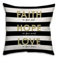 thumbnail image 1 of Creative Products Faith Hope Love Gold Spun Polyester Throw Pillow - 16x16, 1 of 1