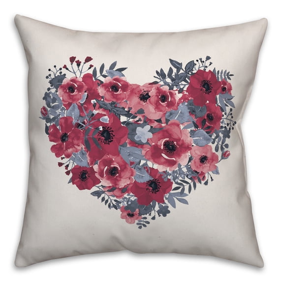 Creative Products Fall Floral Heart 16x16 Spun Poly Pillow
