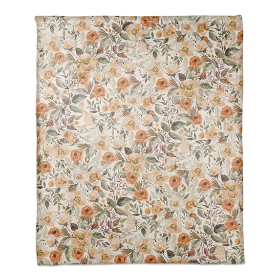 Creative Products Fall Flowers Pattern 50x60 Coral Fleece Blanket