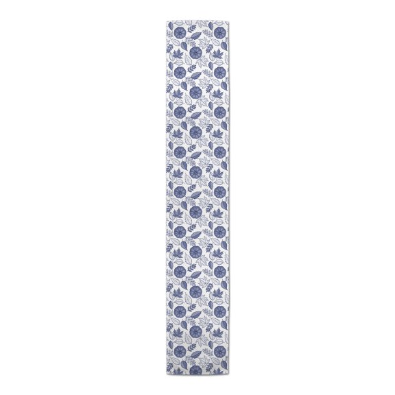 Creative Products Fall Foliage Navy Blue 16x72 Poly Twill Table Runner