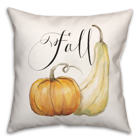 Creative Products Fall Pumpkin And Gourd 16 x 16 Spun Poly Pillow