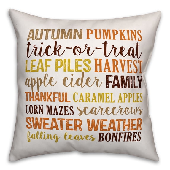 Creative Products Fall Things 18x18 Spun Poly Pillow