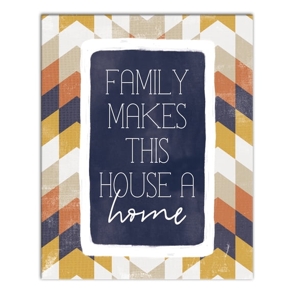 Creative Products Family Colorful Cheveron Print 16x20 Canvas Wall Art