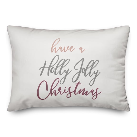 Creative Products Fancy Holly Jolly Script 14x20 Spun Poly Pillow
