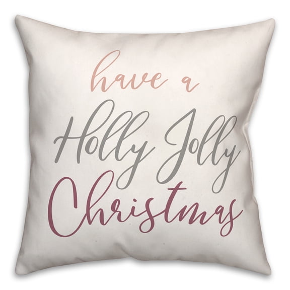 Creative Products Fancy Holly Jolly Script 18x18 Spun Poly Pillow