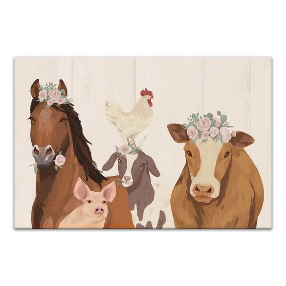 Creative Products Farm Animal Family 30 x 20 Canvas Wall Art