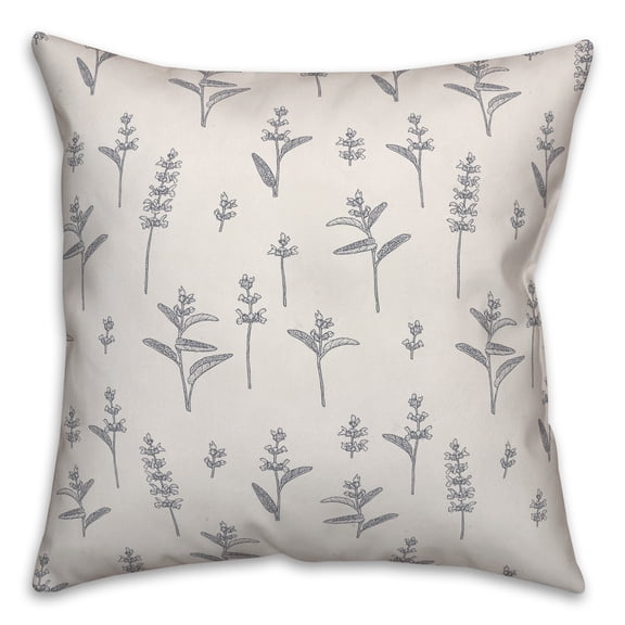 Creative Products Farmhouse Botanical Print 26x26 Spun Poly Pillow