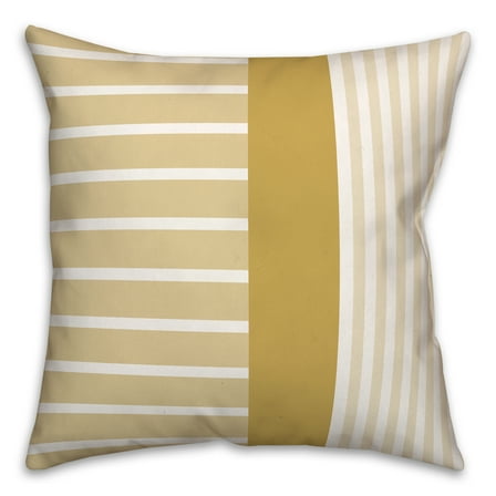 Creative Products Farmhouse Stripes Yellow 18 x 18 Indoor / Outdoor Pillow