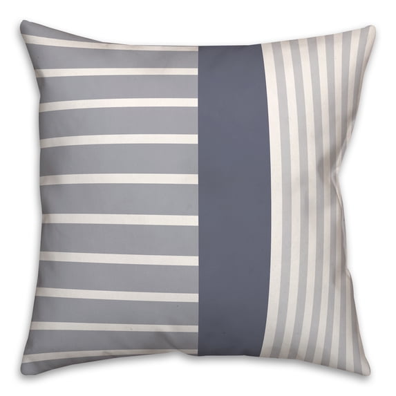 Creative Products Farmhouse Stripes Blue 20 x 20 Indoor / Outdoor Pillow