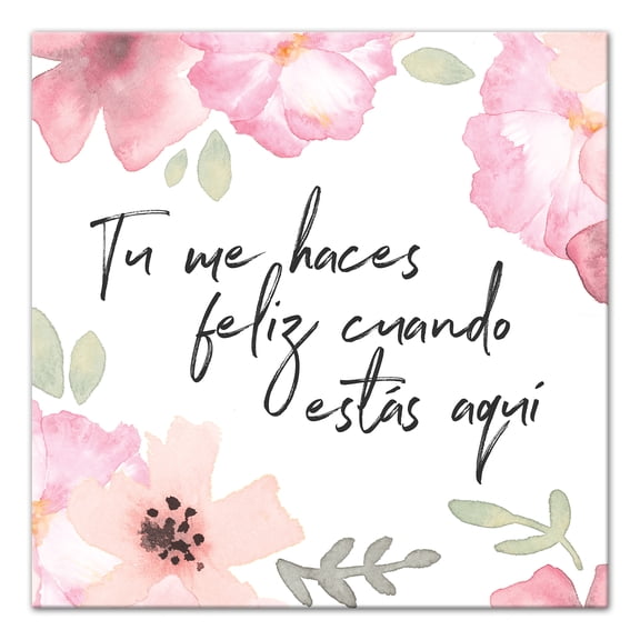 Creative Products Feliz Cuando Estas Aqui 12x12 Canvas Wall Art
