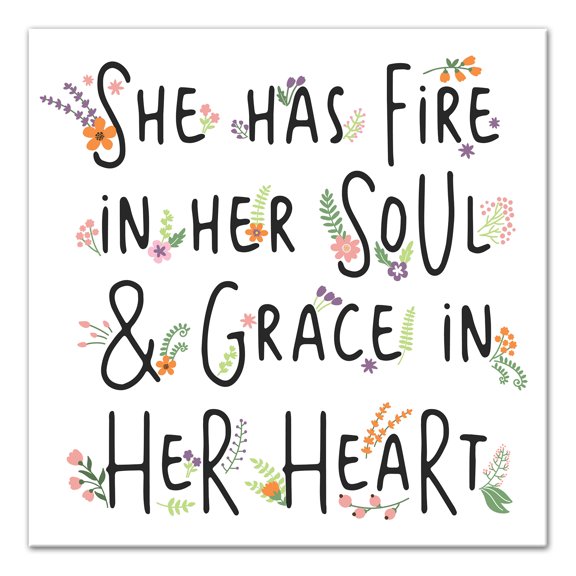 Creative Products Fire in Her Soul 12x12 Canvas Wall Art
