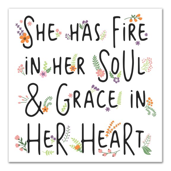 Creative Products Fire in her Soul & Grace in her Heart 12x12 Canvas Wall Art