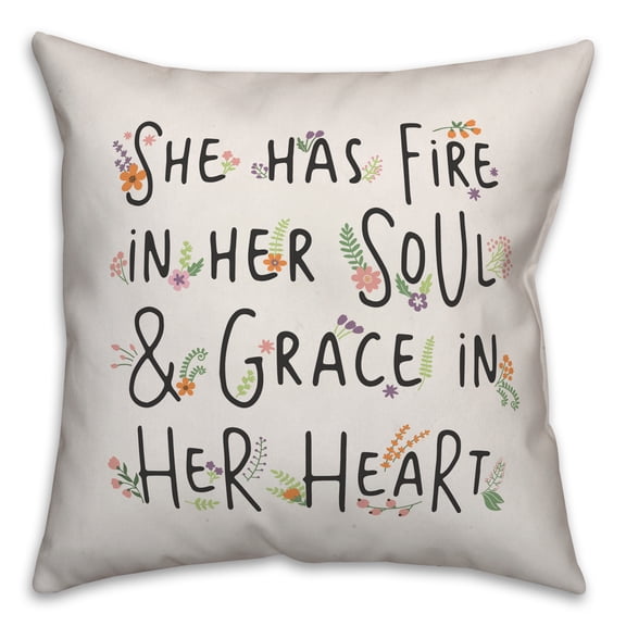 Creative Products Fire in her soul & Grace in her Heart 20x20 Spun Poly Pillow