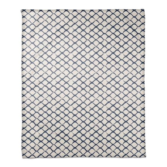 Creative Products Fishnet Navy 50x60 Coral Fleece Blanket