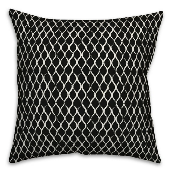 Creative Products Fishnet in Black 16x16 Spun Poly Pillow
