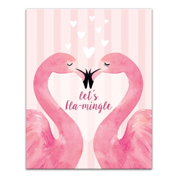 Creative Products Flamingo Mistletoe Valentine's 11 x 14 Canvas Wall Art