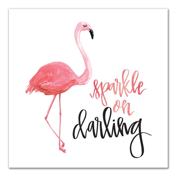Creative Products Flamingo Sparkle On Darling 20x20 Canvas Wall Art