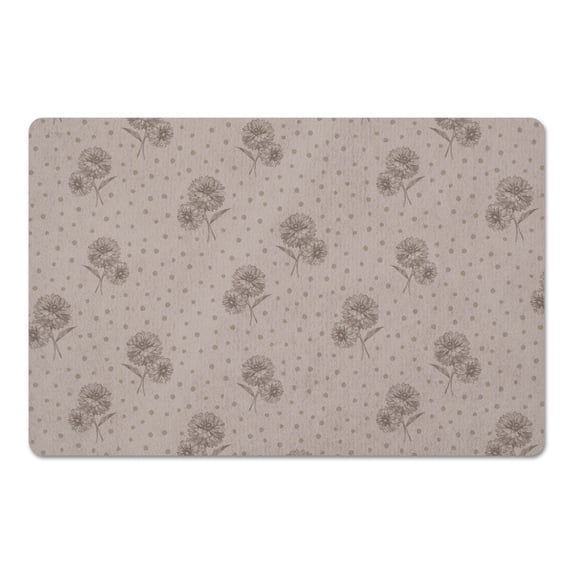 Creative Products Floral Dots Brown 18 x 27 Floor Mat