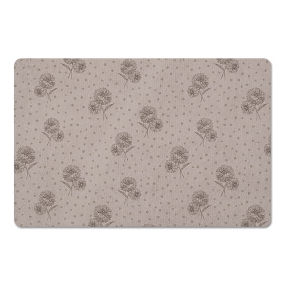 Creative Products Floral Dots Brown 18 x 27 Floor Mat