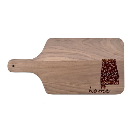 Creative Products Floral Home State - Alabama 17 x 8 Walnut Paddle Cutting Board