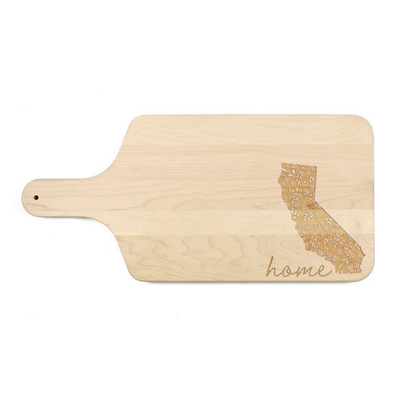 Creative Products Floral Home State - California 17 x 8 Maple Paddle Cutting Board