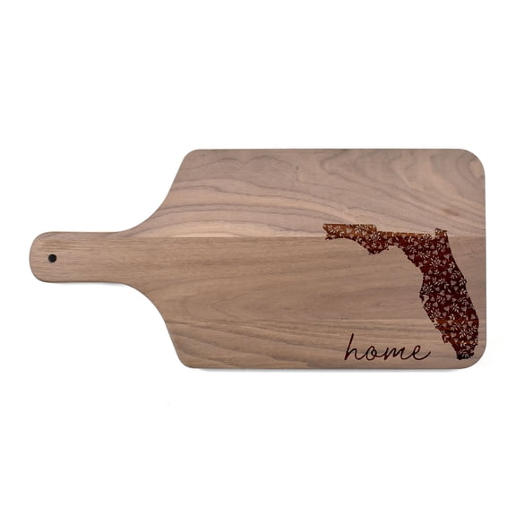 Creative Products Floral Home State - Florida 17 x 8 Walnut Paddle Cutting Board