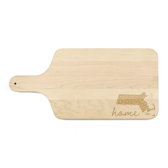 Creative Products Floral Home State - Massachusetts 17 x 8 Maple Paddle Cutting Board