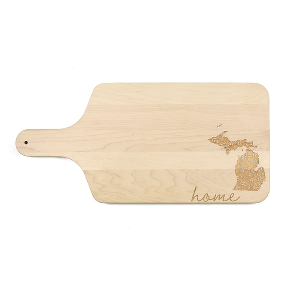 Creative Products Floral Home State - Michigan 17 x 8 Maple Paddle Cutting Board