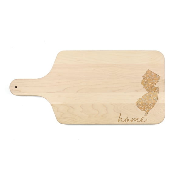 Creative Products Floral Home State - New Jersey 17 x 8 Maple Paddle Cutting Board