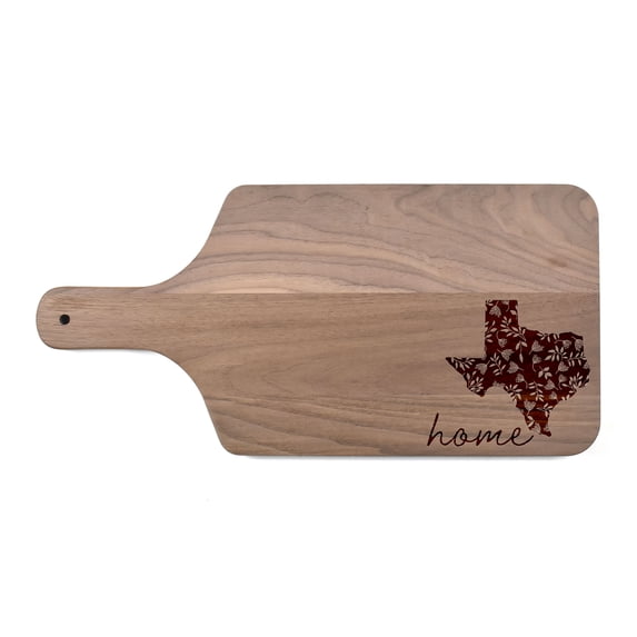Creative Products Floral Home State - Texas 17 x 8 Walnut Paddle Cutting Board