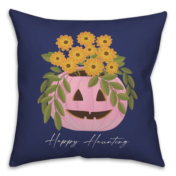 Creative Products Floral Jackolantern 18 x 18 Spun Poly Pillow
