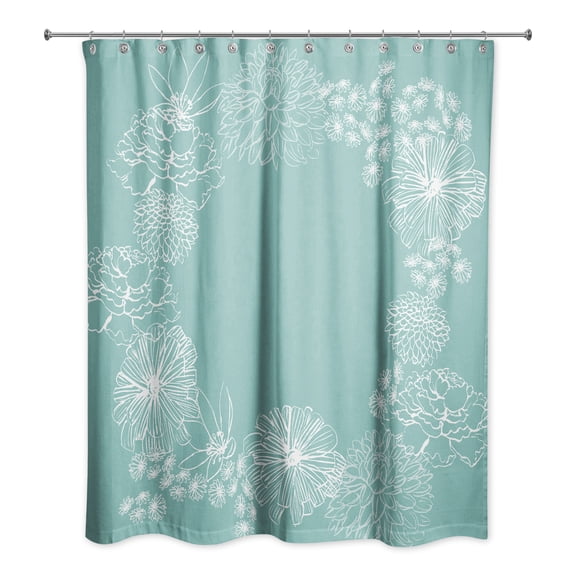 Creative Products Floral Lineart 5 71x74 Shower Curtain