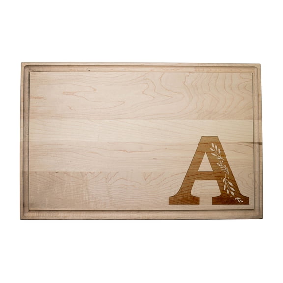 Creative Products Floral Monogram - A 17 x 11 Maple Cutting Board