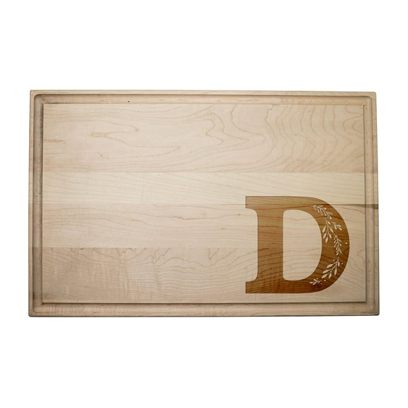 Creative Products Floral Monogram - D 17 x 11 Maple Cutting Board