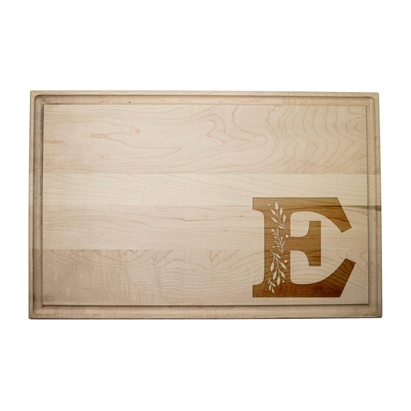 Creative Products Floral Monogram - E 17 x 11 Maple Cutting Board