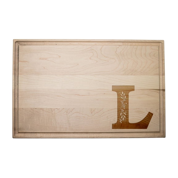 Creative Products Floral Monogram - L 17 x 11 Maple Cutting Board