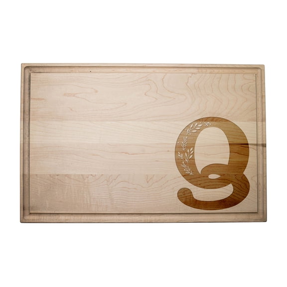 Creative Products Floral Monogram - Q 17 x 11 Maple Cutting Board