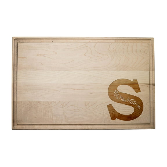 Creative Products Floral Monogram - S 17 x 11 Maple Cutting Board
