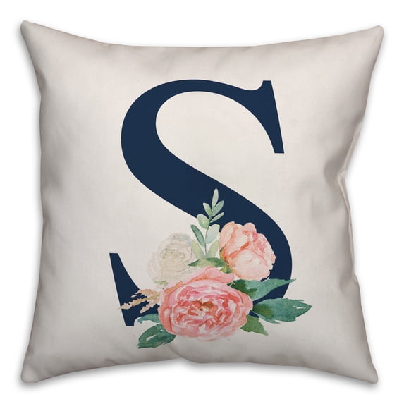Creative Products Floral Monogram - S 18x18 Indoor / Outdoor Pillow