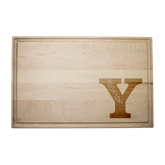 Creative Products Floral Monogram - Y 17 x 11 Maple Cutting Board