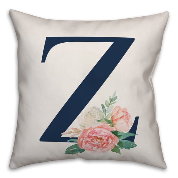 Creative Products Floral Monogram - Z 18x18 Indoor / Outdoor Pillow
