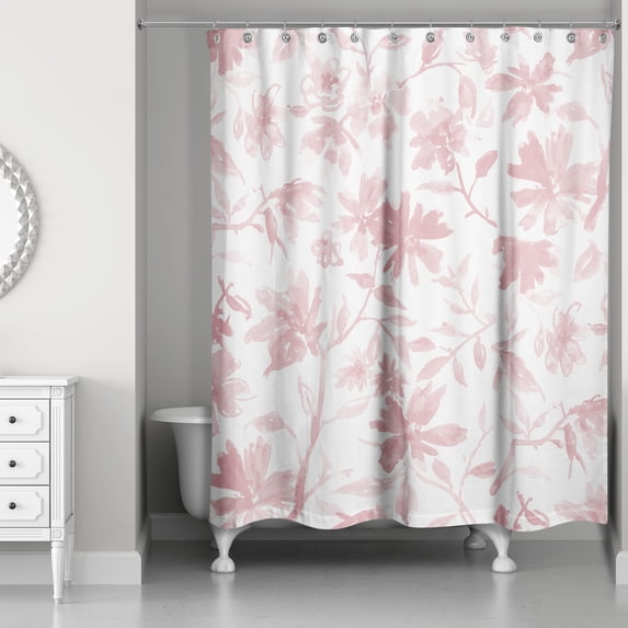 Creative Products Floral Pattern Pink 71 x 74 Shower Curtain