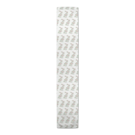 Creative Products Floral Rabbit Pattern 16x90 Poly Twill Table Runner
