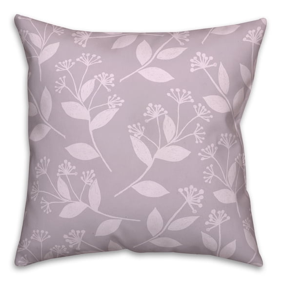 Creative Products Floral Silhouette Soft Lilac 16 x 16 Spun Poly Pillow