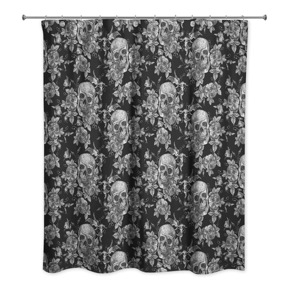Creative Products Floral Skulls 71x74 Shower Curtain