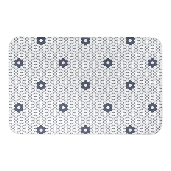 Creative Products Floral Tile Pattern 21 x 34 Bath Mat