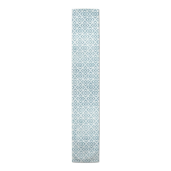 Creative Products Floral Tile Soft Teal Pattern Cotton Twill Table Runner