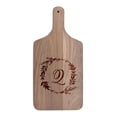 thumbnail image 1 of Creative Products Floral Wreath Monogram - Q 8 x 17 Walnut Paddle Cutting Board, 1 of 1